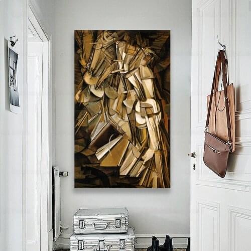 Marcel Duchamp Nude Descending a Staircase Morden Wall Art Print And Poster Canvas Painting Picture For Living Room Home Decor
