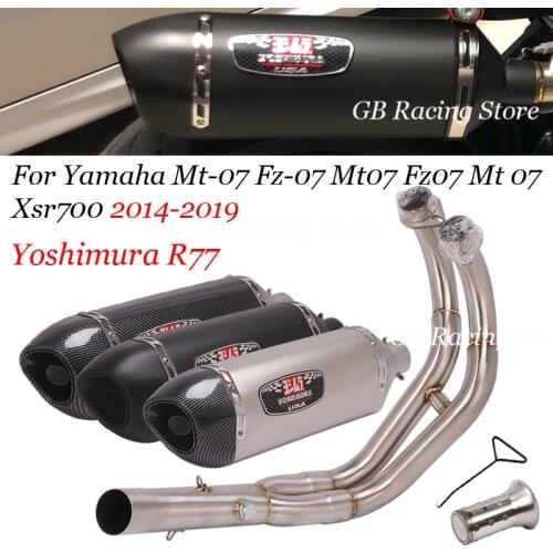 Full System For Yamaha Mt-07 Fz-07 2014 Mt07 Fz07 Mt 07 2015-2019 Xsr700 2016-2019 Motorcycle Yoshimura R77 Exhaust System