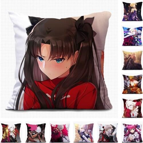 Japane Anime Fate Tohsaka Rin Christmas Pillow Case Custom Decorative Cushion Covers Sofa Pillowcase Houseware Room Home Textile