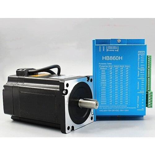 Nema 34 Closed Loop servo Stepper Motor 8A 8.5N.m 86HB250-118B High Speed Kit With Encoder + Driver