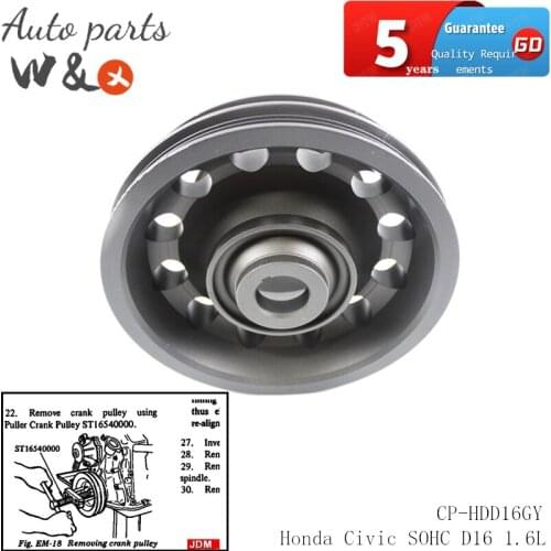 Crank Pulley For Honda Civic SOHC D16 1.6L Crank Shaft Case Harmonic Balancer Pulley Wheel CP-HDD16GY