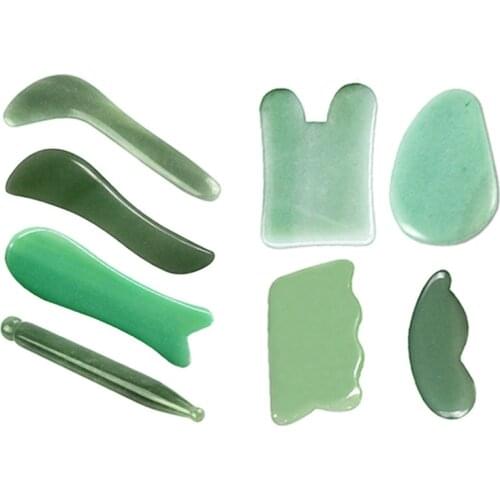 Natural Jade Gua Sha Scraper Board Massage Rose Quartz Jade Guasha Stone For Face Neck Skin Lifting Wrinkle Remover Beauty Care