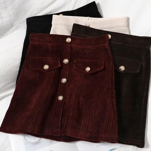 Button Up Style Hip Skirt New Slim High Waist Skirt Versatile Simple Short Skirt For Women