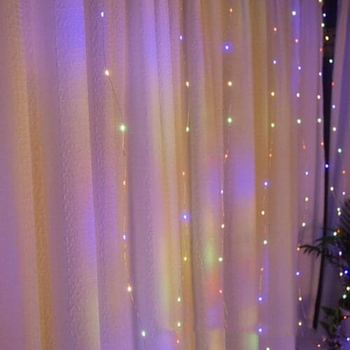 3x3M LED Curtain Lamp Christmas Fairy String Lights Garland on Window Outdoor Home For Wedding Party Decoration Remote Control