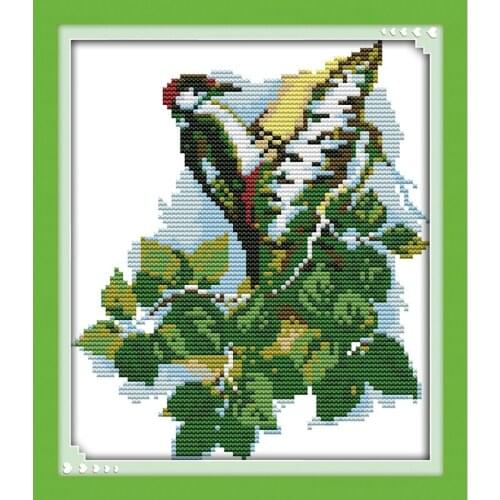 Everlasting Love Beautiful Kingfisher Chinese Cross Stitch Kits Ecological Cotton Stamped DIY Gift Wedding Decoration For Home