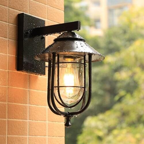 Waterproof Matte Black Exterior Wall Lantern Outdoor Metal Wall Light Fixture for Porch Patio Fence Yard Front Door