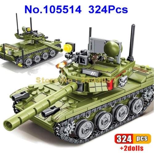 105514 324pcs Modern Military 85 Main Battle Tank Moc Ww2 2 Building Blocks Toy