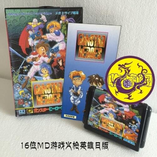 Gunstar Heroes 16 bit SEGA MD Game Card Boxed With Manual For Sega Mega Drive For Genesis