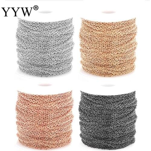 2pcs/lot 5m/pc Jewelry Findings Chains O Chain Stainless Steel Jewelry Chain Jewelry Making Diy Necklace Bracelet 1.5mm 2mm