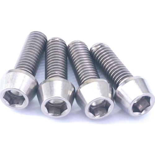 4 PCS M6x18mm Ti GR5 Titanium Cone Head Screw For Bicycle Disc Brake Cover