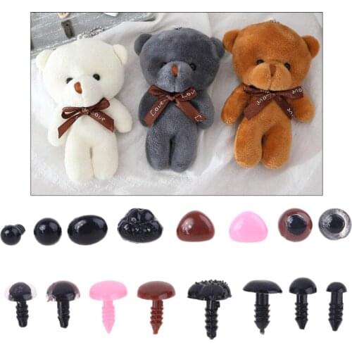 85DE 48pcs/set DIY Multicolor Triangle Nose Round Safety Eyes with Washers for Bear Puppet Dolls Toys