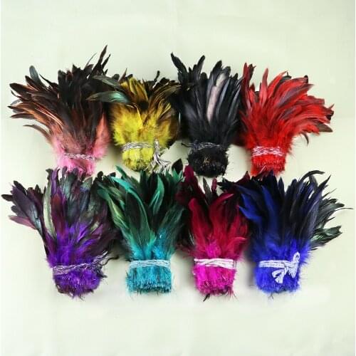 50Pcs Pheasant Feather for Crafts Jewelry Making Party Decoration 13-18cm Multicolor Rooster Wings Feathers Root sell Plumes
