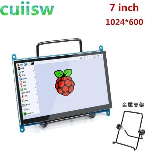 7 inch Raspberry Pi 3 Model B+ LCD Display Touch Screen LCD 1024*600 HDMI TFT Monitor + Holder Case for Raspberry Pi 3