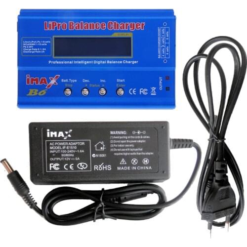 Free shipping 80W IMAX B6 Digital RC Lipo NiMh Battery Balance Charger AC POWER 12V 5A Adapter 2S-6S 7.4V-22.2V