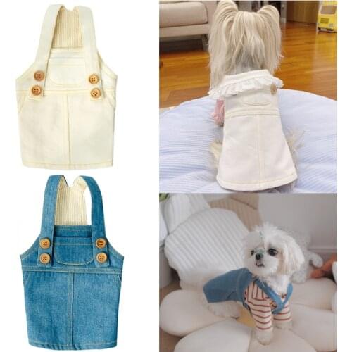 Dog Denim Dress Jeans Skirt Spring Summer Dog Clothes Puppy Dogie Chihuahua Poodle Yorkshire Bichon Pomeranian Cothing Costumes
