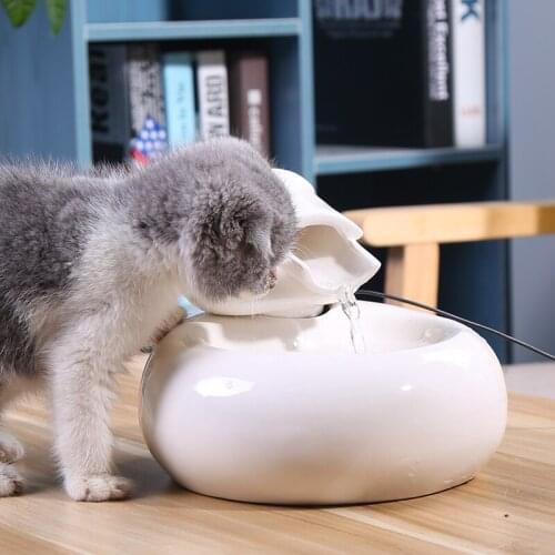 US/EU/USB Plug Ceramic Water Fountain For Cats Food Bowl Pet Products Automatic Drinking Bowl For Cats Dog Mute Feeder Dispenser