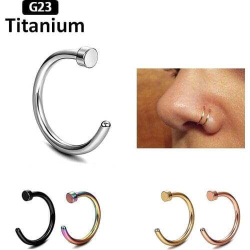 1PS G23 Titanium Fake Nose Ring Hoop Septum Rings Nose Labret earrings body Piercing Jewelry