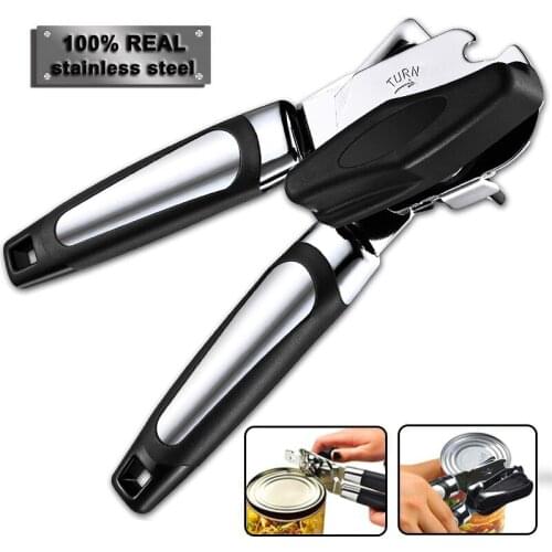 Stainless Steel Cans Opener Manual Multipurpose Opener Canning Knife Professional Tin Opener Side Cut Jar Opener Kitchen Tools