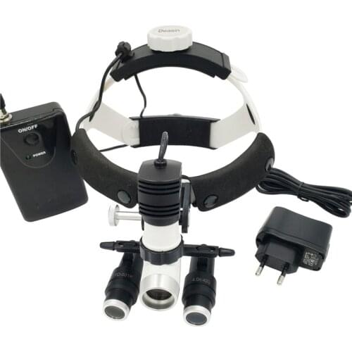 Medical Loupes 4/5/6X420mm Binocular Magnifier +5W LED Dental Headlight Surgical Headlamp Illuminator