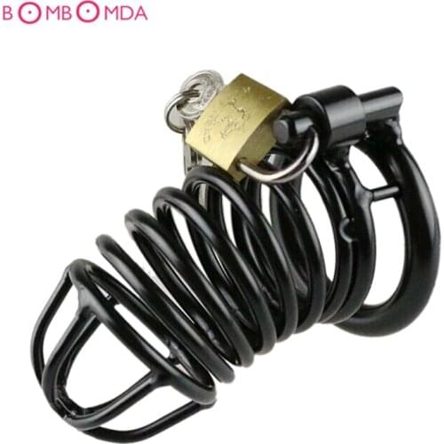 Metal Penis Cock Ring Chastity Cage Lock Penis Ring Delay Ejaculation Adult Toys Dick Cage Ring Male Chastity Device Erotic Toys