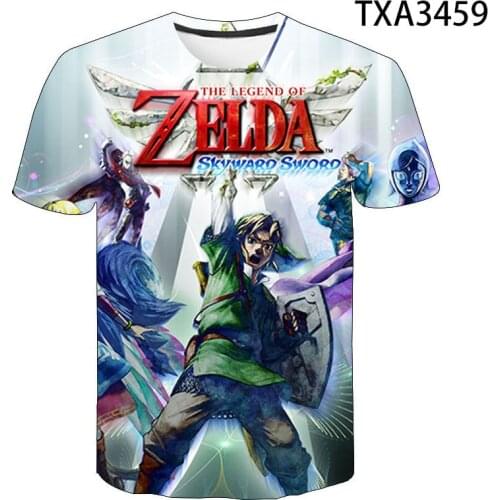 2021 New Summer Boy Girl Kids Zelda Fashion Streetwear Men Women Children 3D Printed T Shirt Short Sleeve Casual Cool Tops Tee