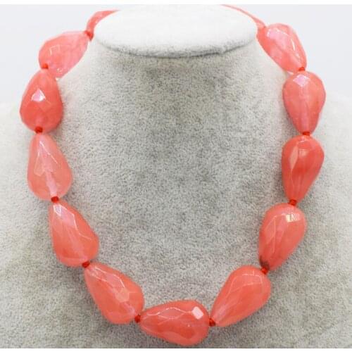 Watermelon quartz green red drop faceted 13*18mm /20*30mm necklace 17inch wholesale beads nature FPPJ woman 2017