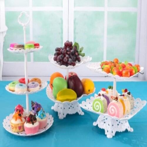 Cake Stand Dishes Cupcake Snacks Plates Plastic Candy Living Room Home Three-layer Fruit Plate Creative Modern Fruit Basket