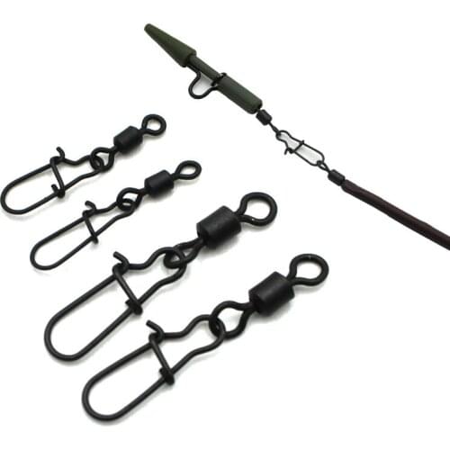 20Pcs Carp Fishing Rolling Swivel Hook Snap Connector Pin for Carp Rig Bearing Rolling Swivel Hook Snap Clip Fishing Accessories