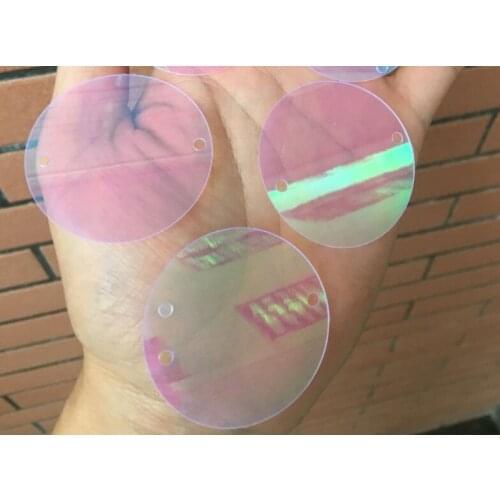 Sewing supplies Double-hole transparent bright white large round sequins 40mm round sequins