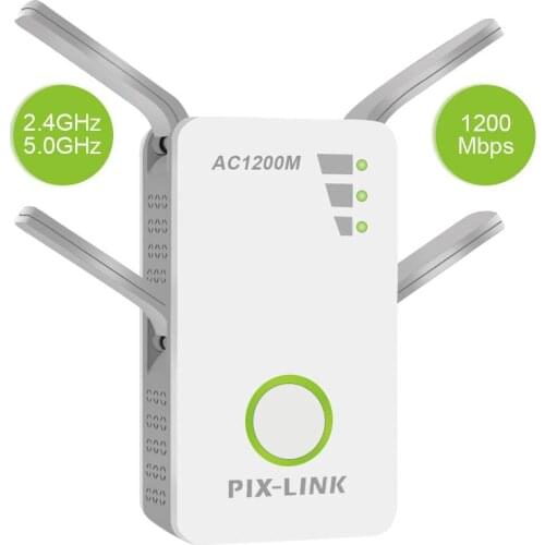 5G WiFi Repeater Wireless Wifi Extender 1200Mbps Wi-Fi Signal Amplifier 2.4GHz &5.0GHz Wireless Network Router Internet Booster