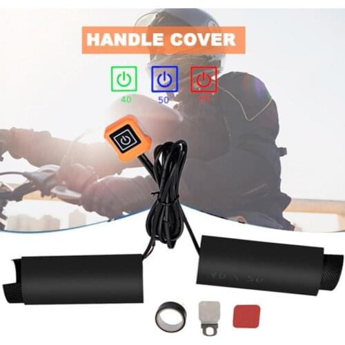 Heated Hand Grip+Insulating Motorcycle Intelligent Temperature Control Three-speed ElectricTape+Glue+Rear View Mirror Bracket