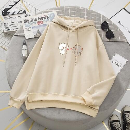 Cartoon Bears Cute Graphic Sweatshirt Hoodie for Women Kawaii Oversized Hoody Streetwear Female Winter Pullovers Hoodies Ladies