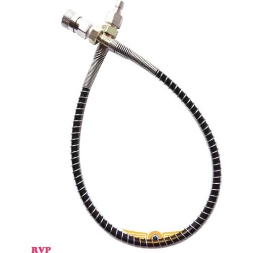 PCP Paintball High Pressure Hose Spring Wrapped HP Hose with SS Quick Disconnect and Male Plug 51cm Hose Long