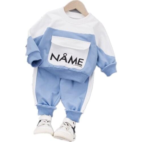 Spring Autumn Children Cotton Clothes Baby Boy Girl Letter Print T Shirts Pants 2Pcs/sets Infant Kids Fashion Toddler Tracksuits