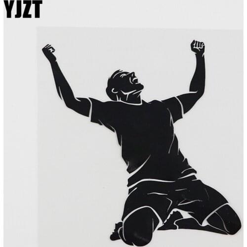 YJZT 12.4CMX13.2CM American Game Ball Lacrosse Player Decal Vinyl Car Sticker Black/Silver 8A-0264