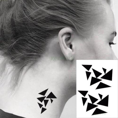 Waterproof Temporary Tattoo Sticker triangle geometric pattern black fake tatto flash tatoo hand leg arm back for kid men women