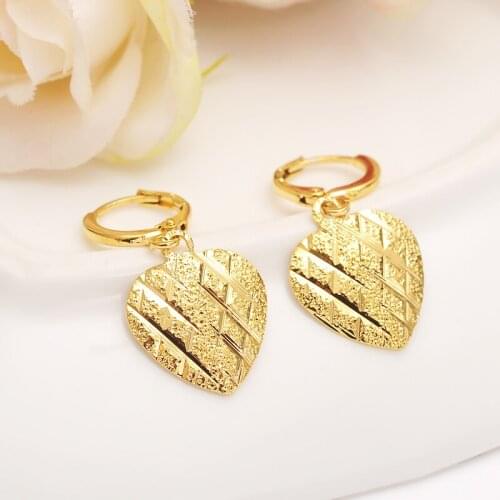 Bangrui Gold Color Heart Earrings Women/Girl,Love Trendy Jewelry for African/Arab/Middle Eastern