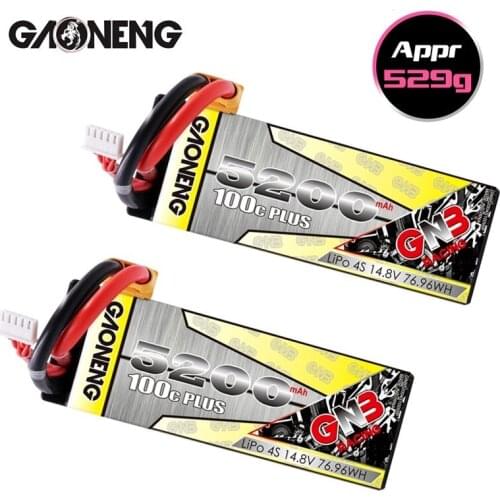 1-2PCS GNB 14.8v 5200mAh 100C PLUS LiPo Battery For Remote Control Car Racing Spare Parts With Shell Upgrade LiHV 4S Battery