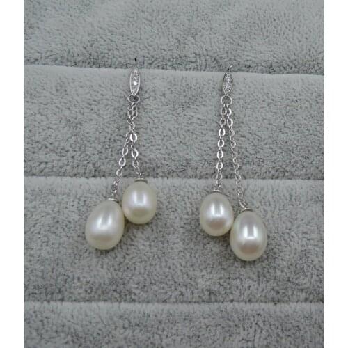 100% nature freshwater AAAAA pearl earring with 100% 925 silver hook