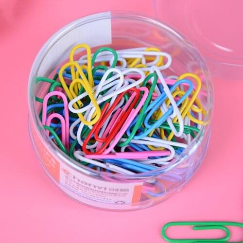 100pcs Assorted Mixed Colored Paper Clips For Office School Study Stationery