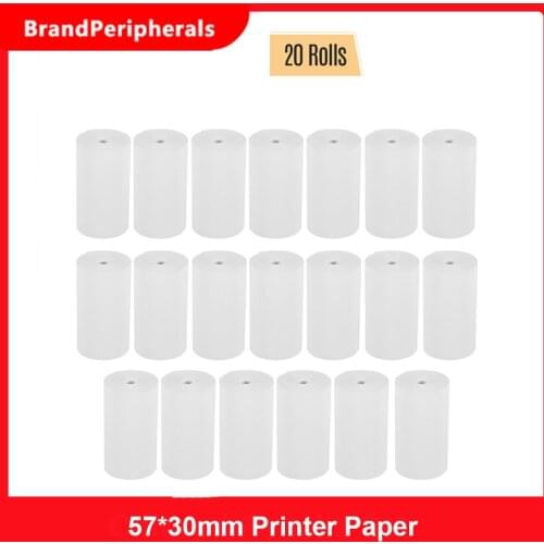 Thermal Paper Rolls 57*30mm Printer Paper Cash Register Rolls for Supermarket POS Receipt Paper Printing 20 Rolls