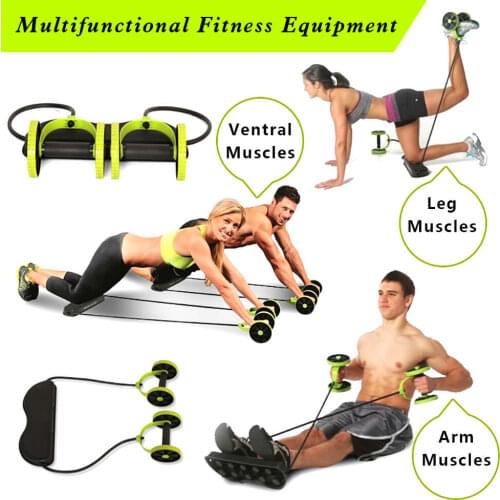 2021 Best Yoga Muscle Exercise Home Pull Rope Fitness Equipment Wheel Abdominal Ab Gym Roller Breast Trainer Sets Dropshipping