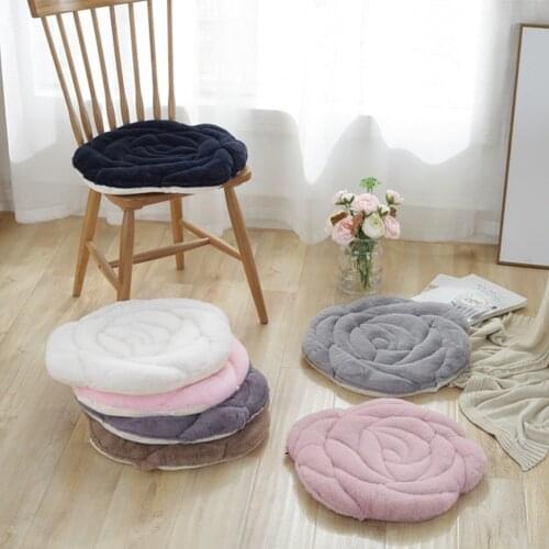 45cm Round Rose Seat Cushion Floor Chair Mat Tatami Futon Pouf Plush Pillow Pad Home Office Car Decoration