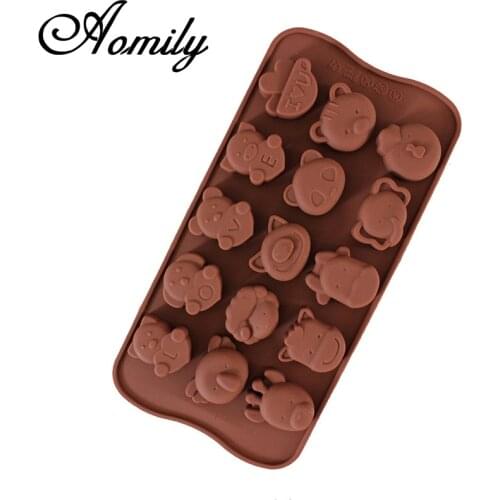 Aomily Lovely Animals Shape Chocolate Mould Candy Cake Fondant Silicone Mould Molds Kitchen DIY Pastry Baking Tools Decoration