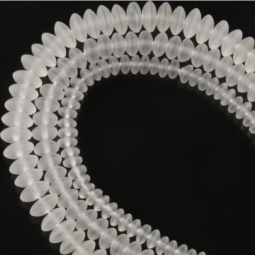 Natural Matte White Crystal Rondelle Beads Loose Faceted Beads for Jewelry Making Accessories DIY Bracelet 15'' 6 8 10mm