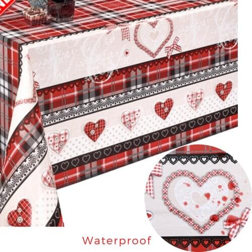 Decoser Heavy Duty Flannel Backed Vinyl Tablecloth with Flannel Backing Waterproof PVC 55x71inch Rectangle Christmas Table Cover