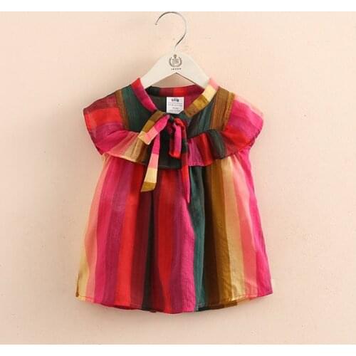 Childrens dress girls flying sleeve top