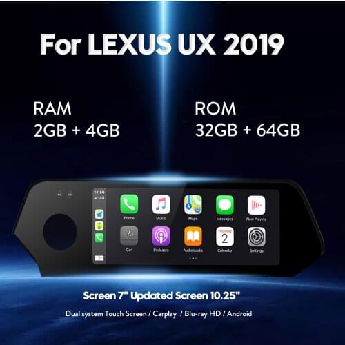 For Lexus UX 2019 car GPS navigation DVD player android auto radio multimedia player tape recorder