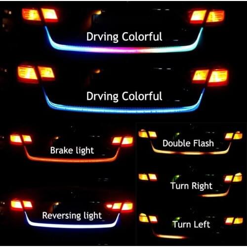120 cm 12V Car Rear Trunk Sliding Tail Light Dynamic Streamer Reverse Warning Auto Additional Brake Turn Signal Lamp water Proof