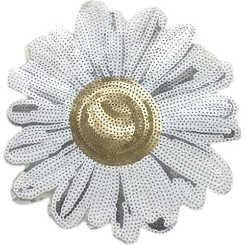 T shirt Women patch sequins 22cm sunflower deal with it biker patches for clothing Diy stickers 3d t shirt mens free shipping